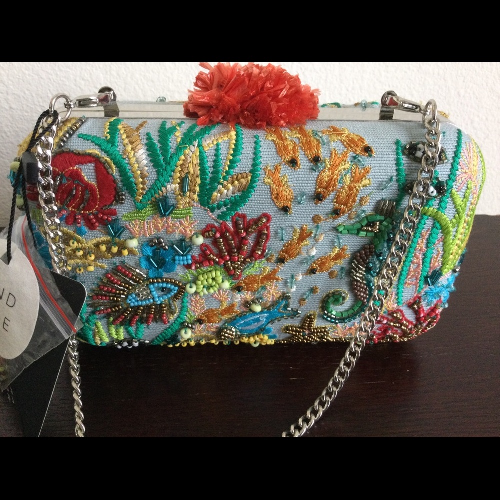 SOLD! NWT Zara Hand Made Embellished Clutch Box MINAUDIÈRE Bag - Picture 7 of 17